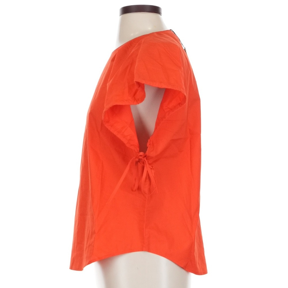 NWT Banana Republic Oversized Cotton Poplin Cinch Top Orange Tie Sleeves - Picture 4 of 7